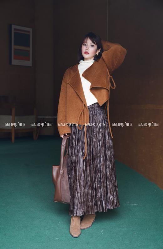 【门店同款】ENJOY冬季柔韧与共甜樱派对绑带短大衣 159496520 商品图11