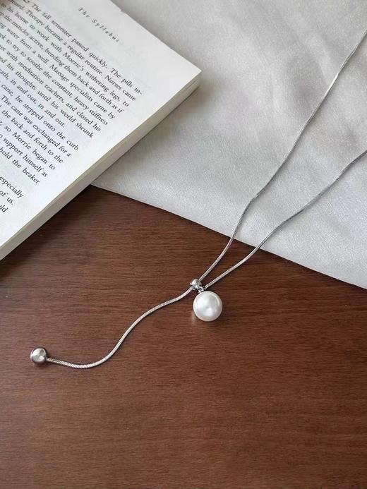 灵魂高冷珍珠蛇骨链韩国出口珍珠毛衣链可调毛衣链 商品图8