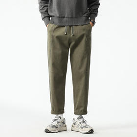 【纯棉】【新款DQ】大依优型大码松紧腰直筒休闲长裤男舒适休闲简约百搭加肥加大男装潮款