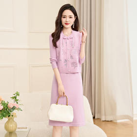 2024秋款新中式国风盘扣重工刺绣时尚背心连衣裙两件套裙HR-YBER211