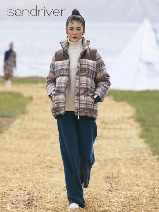 青海羊绒拼皮女款羽绒服SJF96W301N 商品图2