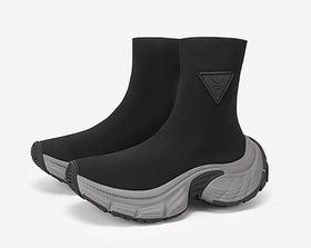 MIO米奥2024年冬季瘦瘦靴中筒靴潮流厚底运动靴酷飒袜靴弹力靴女