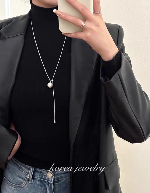 灵魂高冷珍珠蛇骨链韩国出口珍珠毛衣链可调毛衣链 商品图2