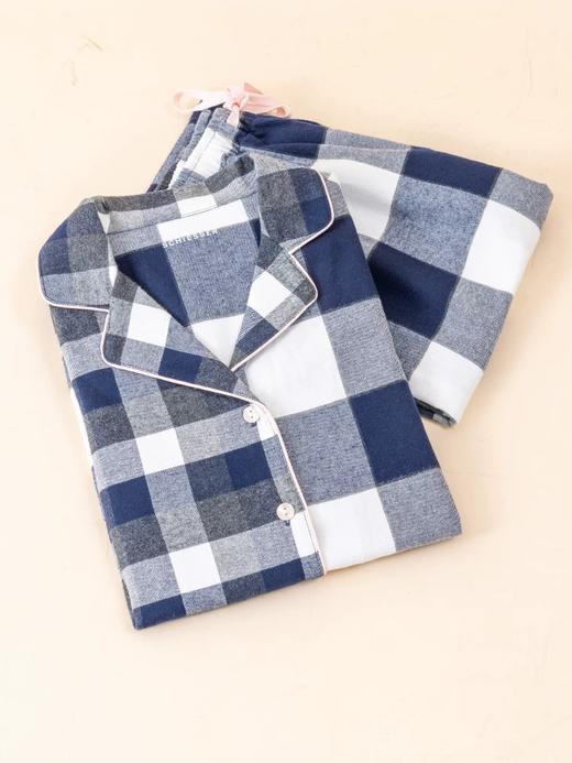 【全棉情侣 AB格子】SCHIESSER德国舒雅全棉AB格子情侣系列女士长袖家居套装31/24150H 商品图2