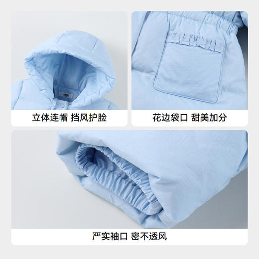 【轻暖0~10℃】女童甜趣中长款羽绒外套冬季新款安奈儿童装实体店同款XG445748 商品图4