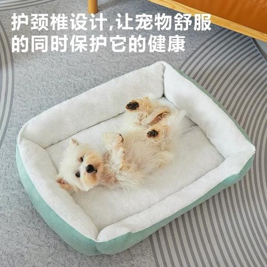 简约绿色加厚方形猫窝保暖狗窝狗垫宠物沙发四季通用睡窝/个 商品图1