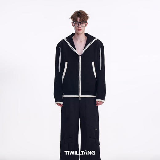 TIWILLTANG启世录“绣迹恒御”海军领拉链开衫 商品图2
