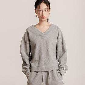 「短款卫衣，打造三七身材」 V领插肩袖卫衣