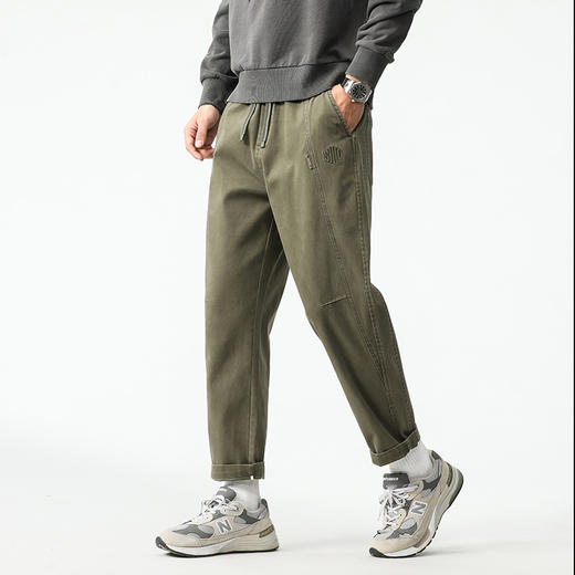 【纯棉】【新款DQ】大依优型大码松紧腰直筒休闲长裤男舒适休闲简约百搭加肥加大男装潮款 商品图5