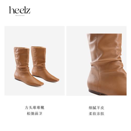 heelz设计师手工鞋履 ｜自在平底羊皮堆堆靴1公分 商品图3