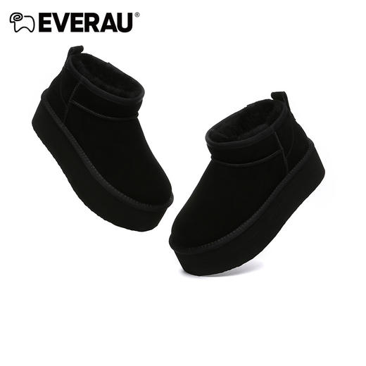EVERAU高级休闲慵懒感秋冬超低筒厚底女款雪地靴EA3155 商品图3