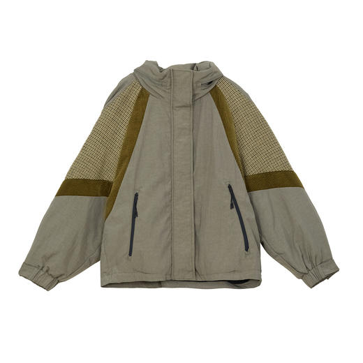谜底拼接感羽绒服女2024冬季新品复古风连帽短款派克服244MY1533 商品图4