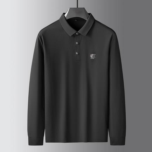 【新款DK】大依优型大码长袖Polo衫锦氨无痕翻领男士加肥加大休闲大码男装宽松长袖体恤上衣 商品图3