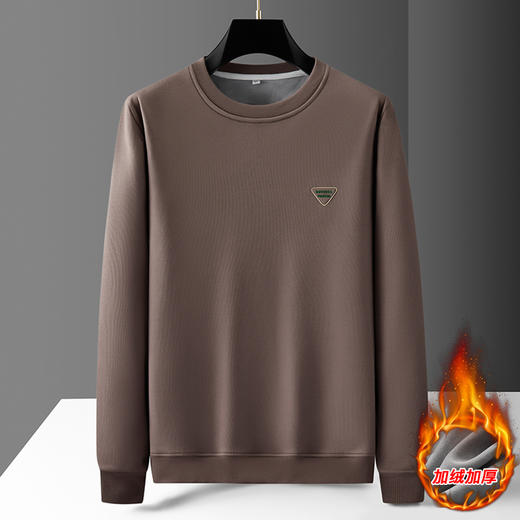 【新款DPF】大依优型大码加绒卫衣圆领长袖加肥加大休闲运动上衣男打底衫胖子 商品图1