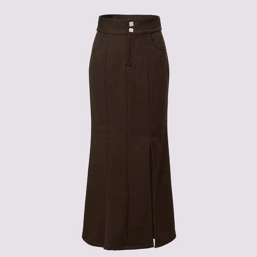 法式复古感深棕色鱼尾半裙2024秋冬半身裙 商品图4