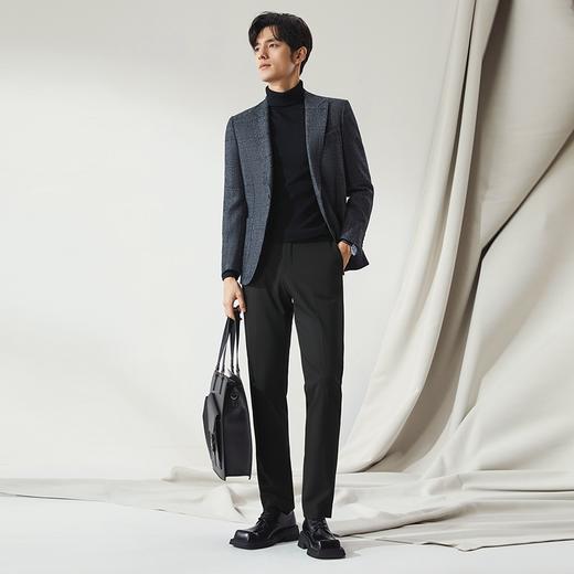 【高端系列】柒牌男装西服男2024秋冬新款商务格纹羊毛单西装外套	127C70990 商品图4