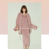 COCOBELLA治愈系闪光纱粉色针织长裙气质温柔V领连衣裙MZ3011 商品缩略图2
