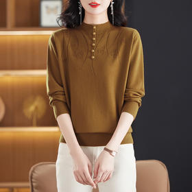 CC-17-2212半高领打底衫女2024新款秋冬减龄内搭羊毛针织衫上衣女装秋冬毛衣