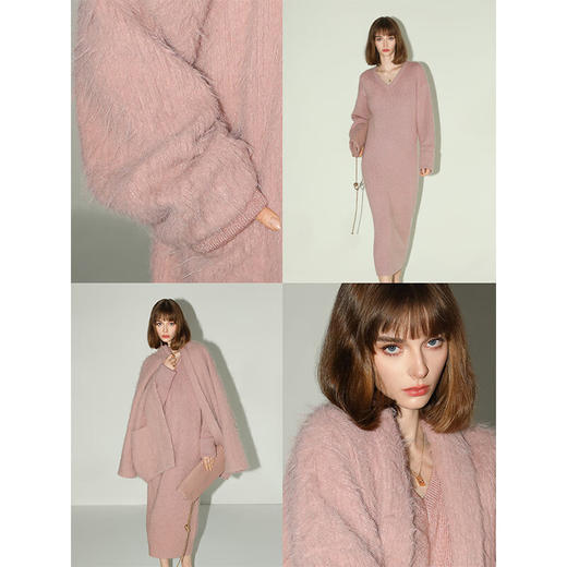 COCOBELLA温柔风环保皮草外套女质感丰盈长毛绒大衣WL3006-2 商品图3