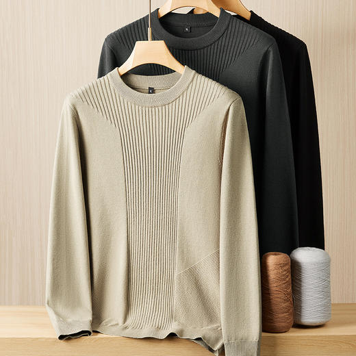 【新款DPF】大依优型大码毛衣针织衫毛衫休闲加肥加大男士胖子大码内搭上衣打底衫 商品图0