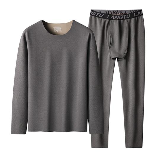 【德绒保暖】【新款DSF】大依优型大码男装直条纹德绒保暖套装内衣弹力舒适保暖秋衣秋裤 商品图3