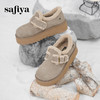 Safiya/索菲娅2024冬季厚底增高一脚蹬加绒保暖羊羔毛勃肯棉鞋 SF44112038 商品缩略图6