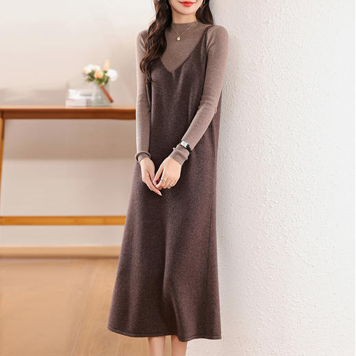 纤束马丝光纯羊毛吊带长马甲 JN-2416 商品图8