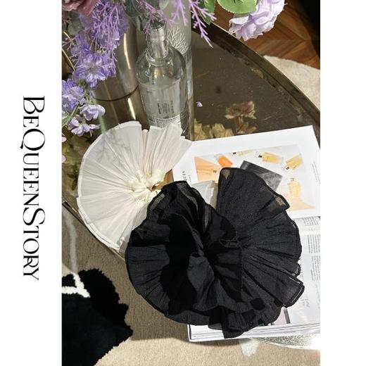 BeQueenStory配饰 超大褶皱百搭气质高级感双层发圈发绳头花 商品图0