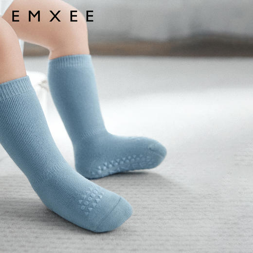 【母婴服配】嫚熙儿童春秋款地板袜防滑男女童宝宝婴幼儿纯色袜子防蚊中长筒袜 商品图3