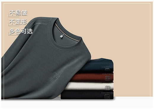 卫衣男圆领春秋新款高档中年休闲帅气宽松外穿上衣打底衫抖音爆款学生正装长袖体恤衫打底衫 商品图4