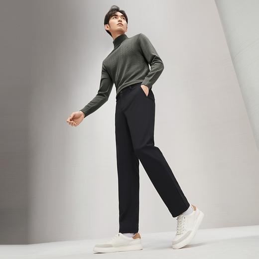 【磨毛】柒牌直筒休闲裤男2024秋冬新款商务百搭修身舒适针织长裤	127H70860 商品图3