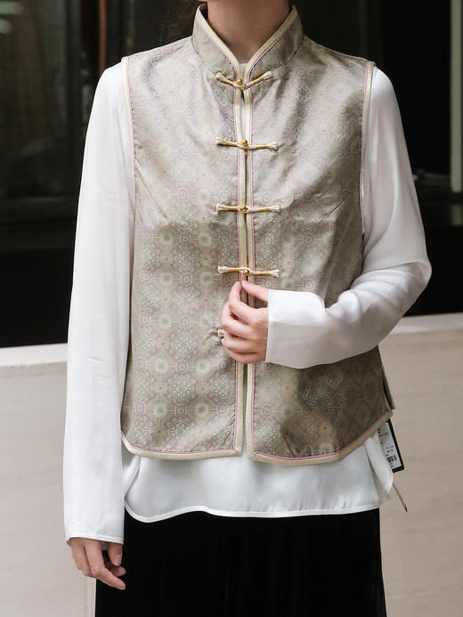 盛唐牡丹| 真丝重缎宋锦双面穿马甲[特价品] 商品图5