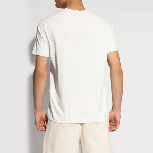 EMPORIO ARMANI 阿玛尼 男士斜体徽标刺绣 ASV 棉质轻质针织圆领短袖T恤 白色 6D1TQ8 1JOCZ 0101 商品图2