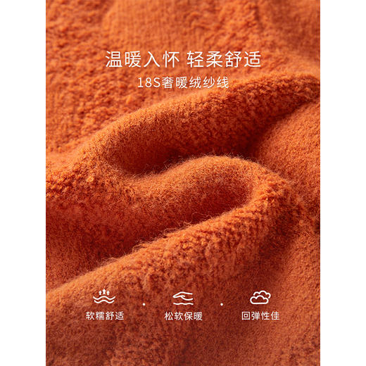 【年货节】熙世界复古橘色毛衣开衫秋冬2025年新款设计感软糯短款针织外套 商品图2