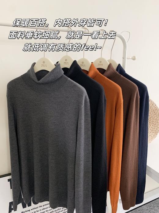 【现货】100%羊绒【高领】针织衫，L码220g，整件采用经典单面组织，质感高级，做工细致，简洁又时尚，JF03 商品图2