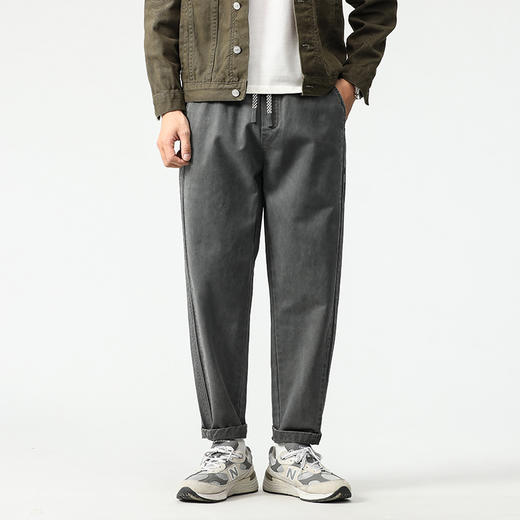 【100%棉】【新款DQ】大依优型大码松紧腰直筒休闲长裤男舒适休闲简约百搭加肥加大男装潮款 商品图4