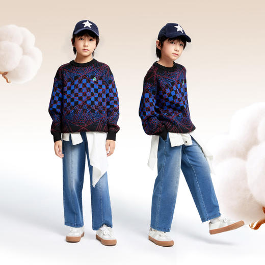 男童圆领长袖针织衫冬季新款安奈儿童装EB444607 商品图1