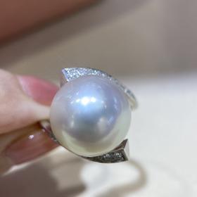 12-13mm澳白珍珠戒指
