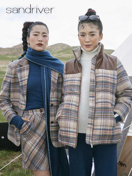 青海羊绒拼皮女款羽绒服SJF96W301N 商品图3