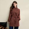 复古剪裁搭片立领插肩袖中长款风衣女秋季简约干练外套V3642712 商品缩略图2