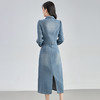 纯棉翻领中长款水洗牛仔裙WLZD2429501 商品缩略图1
