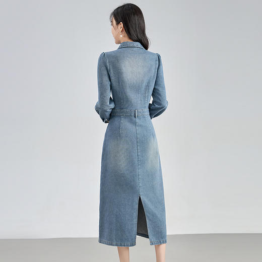 纯棉翻领中长款水洗牛仔裙WLZD2429501 商品图1