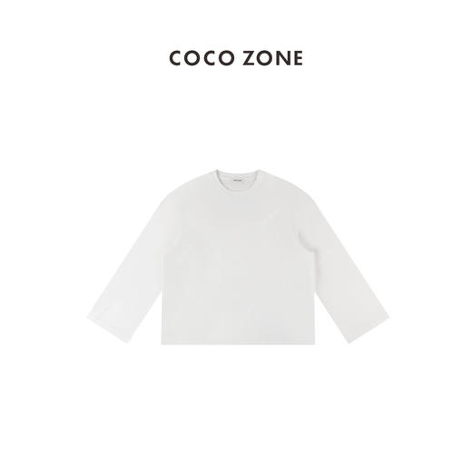 COCO ZONE“简约”圆领长袖T恤宽松版型罗纹领口 23C19143 商品图1