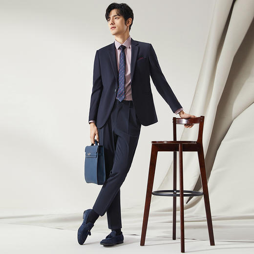 【高端系列】柒牌男装西服男士商务正装秋冬新款纯羊毛西装外套	127C70980 商品图3