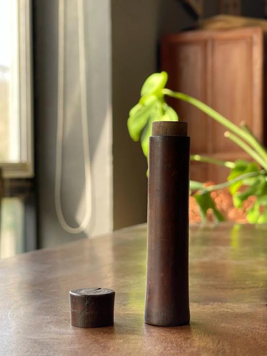 竹雕撇足圆筒式线香筒 ，顺丰包邮 商品图1