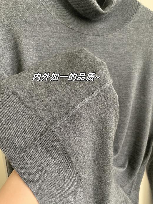 【现货】100%羊绒【高领】针织衫，L码220g，整件采用经典单面组织，质感高级，做工细致，简洁又时尚，JF03 商品图8