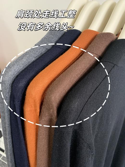 【现货】100%羊绒【POLO领长袖】L码235g领型宽窄适中，商务与时尚的结合，舒适感强，难以比拟的细腻触感，轻盈JF05 商品图6