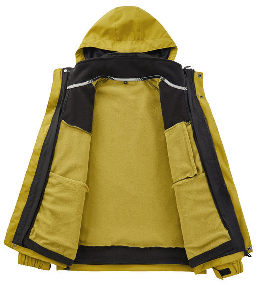 【新款DNY】大依优型大码三合一冲锋衣加绒保暖两件套内胆可拆防风防水户外加肥加大号外套男士上衣 商品图2