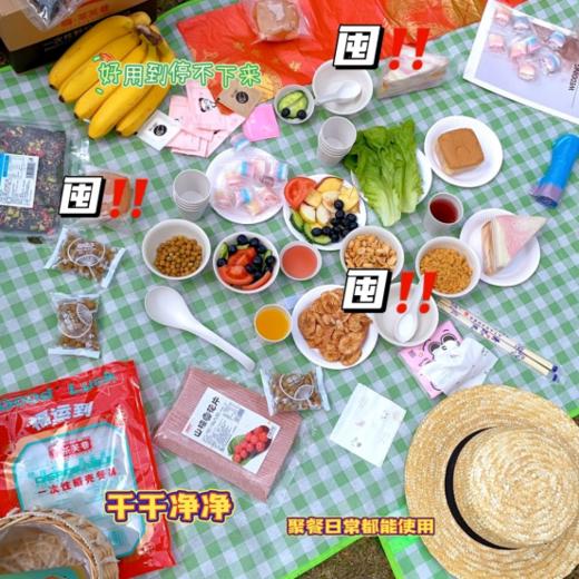 💝【 嗨.茶芙巷 一次性野餐聚会套装】✅采用稻谷壳✨✨安全无毒 ✅耐高温，💥耐低温，❤️适用于各种场合🥰🥰🥰 ✅环保可降解，😎😎保护地球家园 商品图5