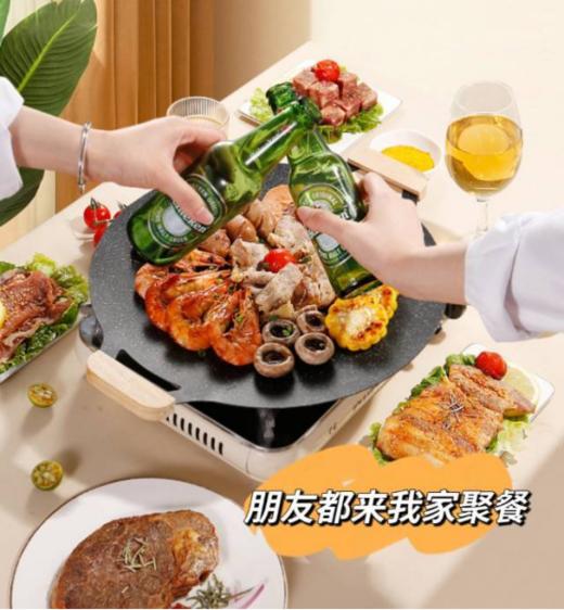 🔥🔥【YOPO日式木柄烤盘送烧烤夹】💝同一批次烤盘😎清货价出 27.9 ❗️❗️❗️实现烤肉自由💥的大烤盘来了👏！32cm大口径啤酒烤肉超爱😍 商品图3